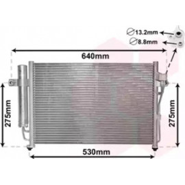 Конденсор кондиціонера HYUNDAI GETZ MT ALL 02- (Van Wezel)