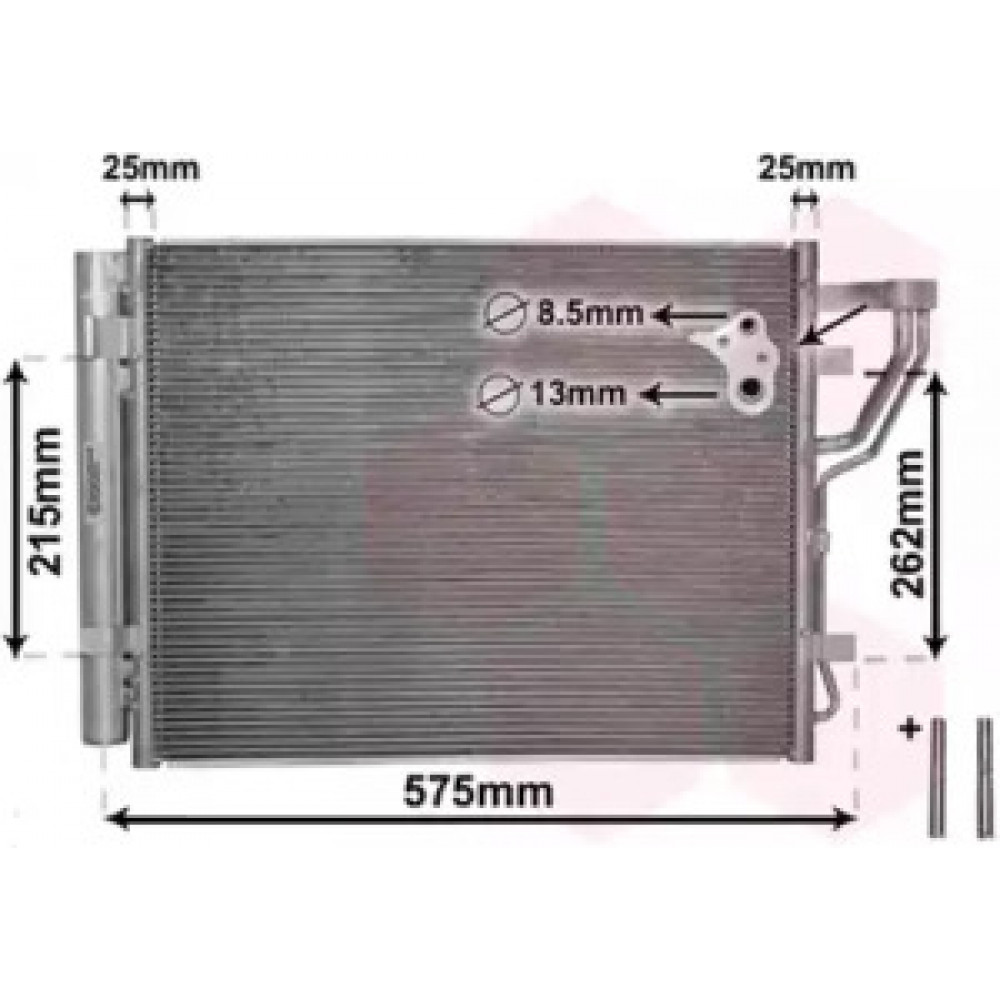 Радиатор кондиционера I30 DIES 06- (пр-во Van Wezel)