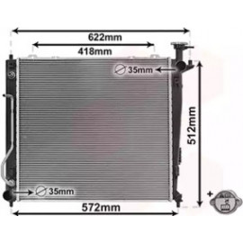 Радiатор охлолодження KIA SORENTO II (XM) (10-) 2.0 CRDi (вир-во Van Wezel)