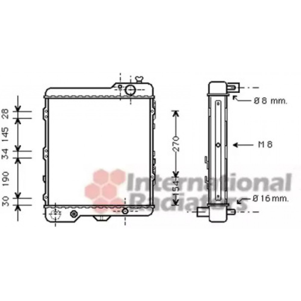 Радиатор охлаждения двигателя AUDI 80/90 MT/AT 83-91 (Van Wezel)