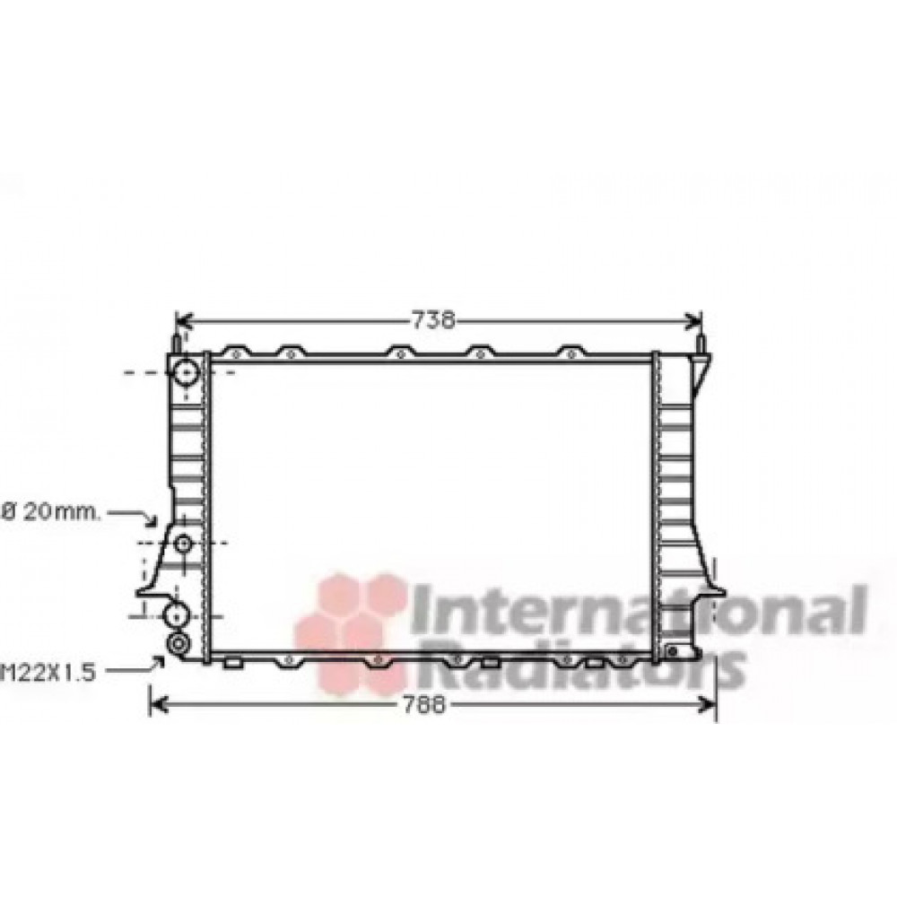 Радіатор AU 100/A6 MT +/-AC 90-97 (Van Wezel)