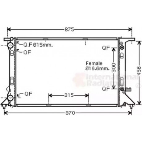 Радиатор охлаждения AUDI 1.8 FSi / 1.8 TFSi (пр-во Van Wezel)