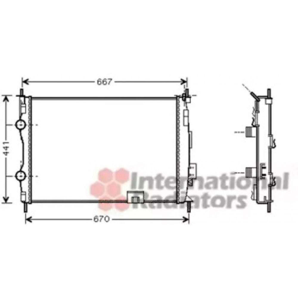 Радиатор охлождения NISSAN QASHQAI (J10) (07-) (пр-во Van Wezel)