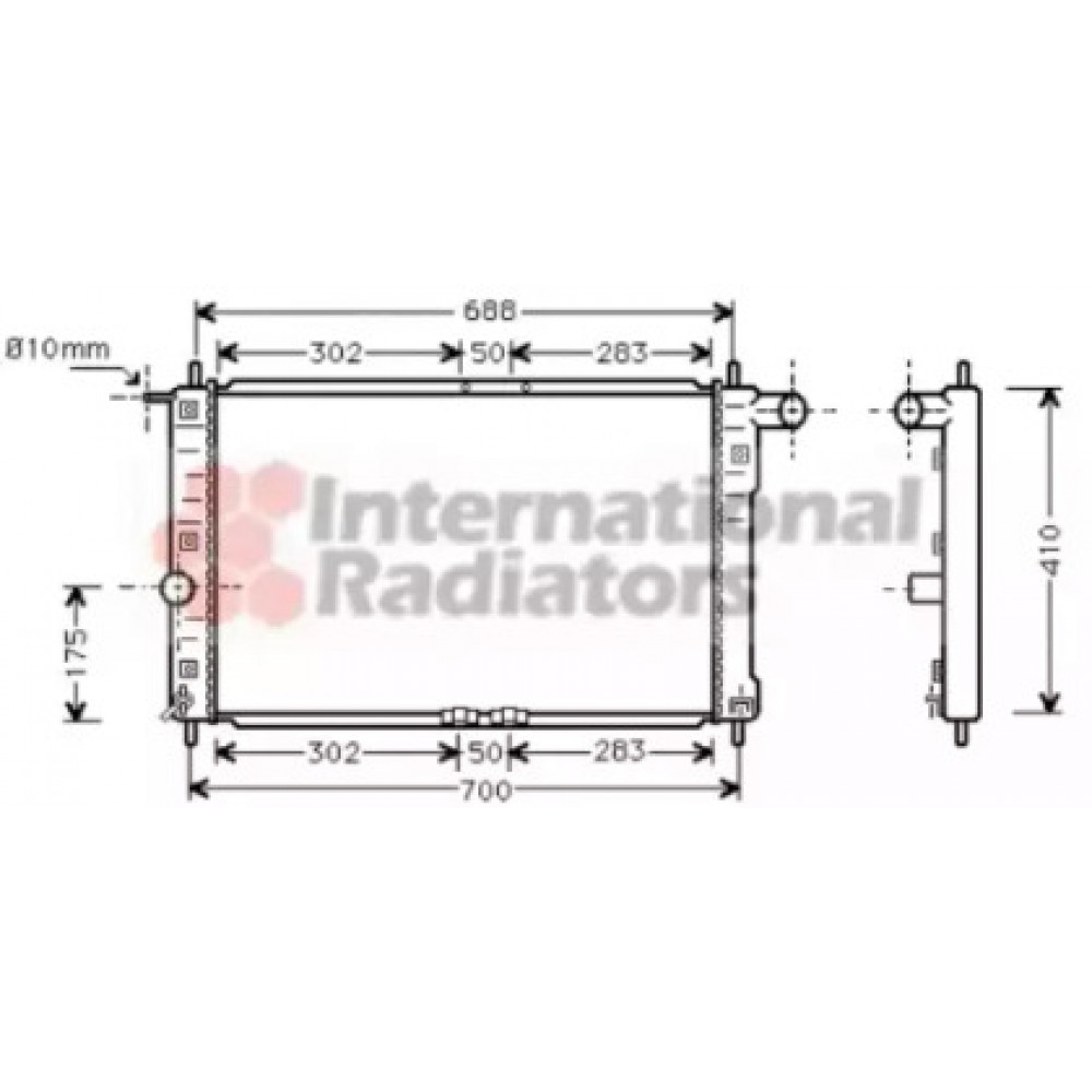 Радиатор охлаждения DAEWOO LANOS (97-) 1.3-1.6 i (пр-во Van Wezel)