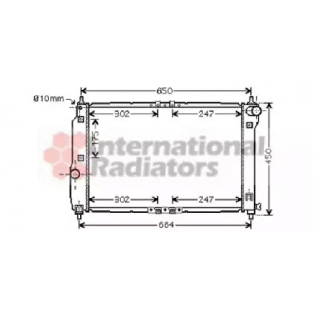 Радиатор охлаждения CHEVROLET AVEO (T250, T255) (05-) 1.4 i 16V (пр-во Van Wezel)