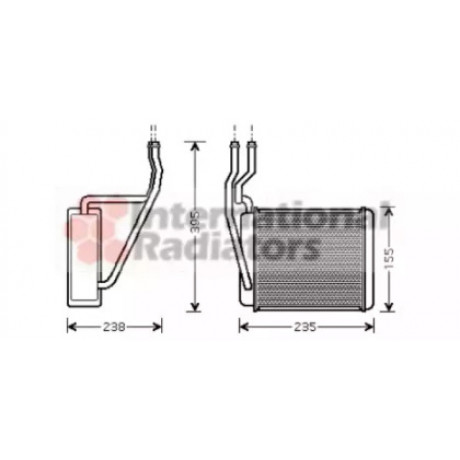 Радиатор отопителя FD FIESTA5/FUSION ALL 02- (Van Wezel)
