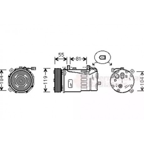 Компрессор кондиционера VW (Van Wezel)