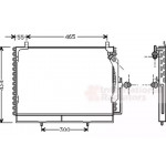 Конденсор кондиционера MB W124 D/TD MT/AT 84-96 (Van Wezel) 
