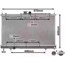 Радіатор LANCER6 20i-16V MT 03- (Van Wezel)