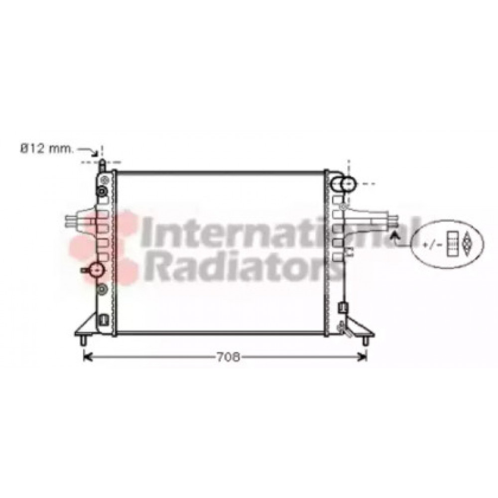 Радиатор охлаждения двигателя ASTRA G/ZAFIRA AT -AC 98- (Van Wezel)