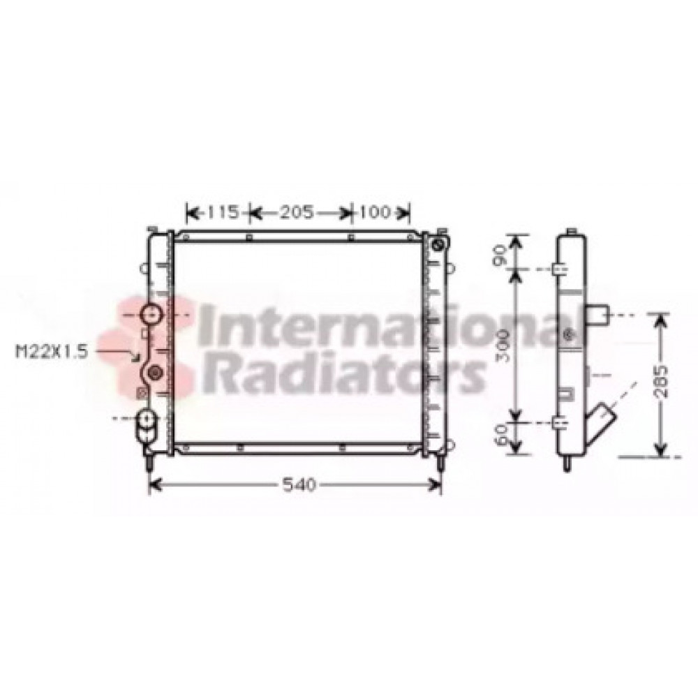 Радиатор охлаждения RENAULT KANGOO I (98-) 1.9 D (пр-во Van Weze)