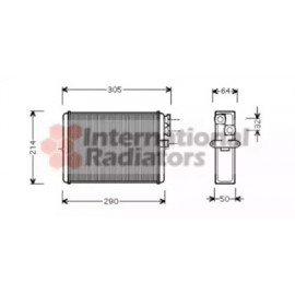 Радіатор опалювача HEATER S60/XC70/V70/S80 (Van Wezel)