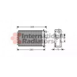 Радіатор опалювача TRANSPORTER REAR UNIT 96- (Van Wezel)