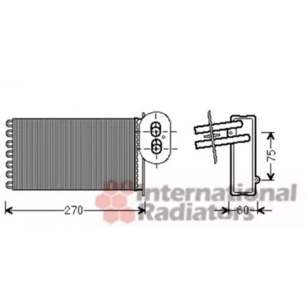 Радиатор отопителя TRANSPORTER T4 28i/25D 00(пр-во Van Wezel)