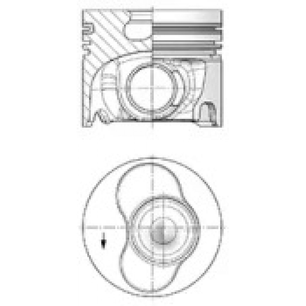 Поршень VW 81.01 T5 2.5TDi BNZ (CYL 3-5) (пр-во KS)