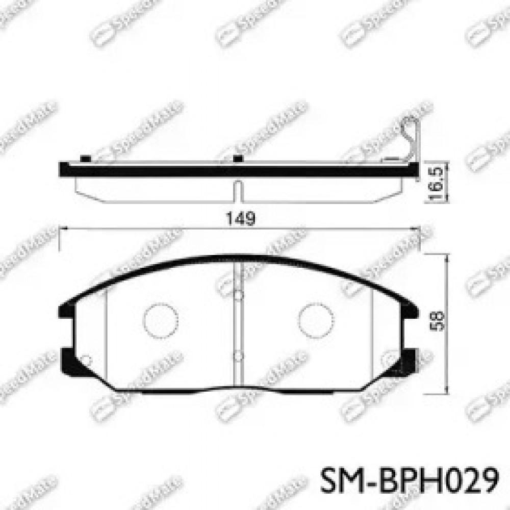 Колодки тормозные дисковые (F) HYUNDAI SANTA FE (пр-во SPEEDMATE, Korea)