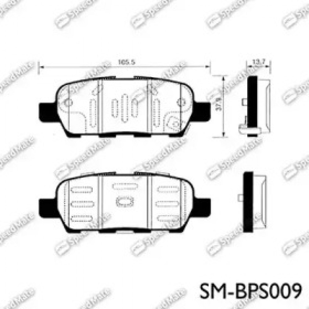 Колодки тормозные дисковые NISSAN QASHQAI, TIIDA, X-TRAIL  задн. (пр-во SPEEDMATE, Korea)