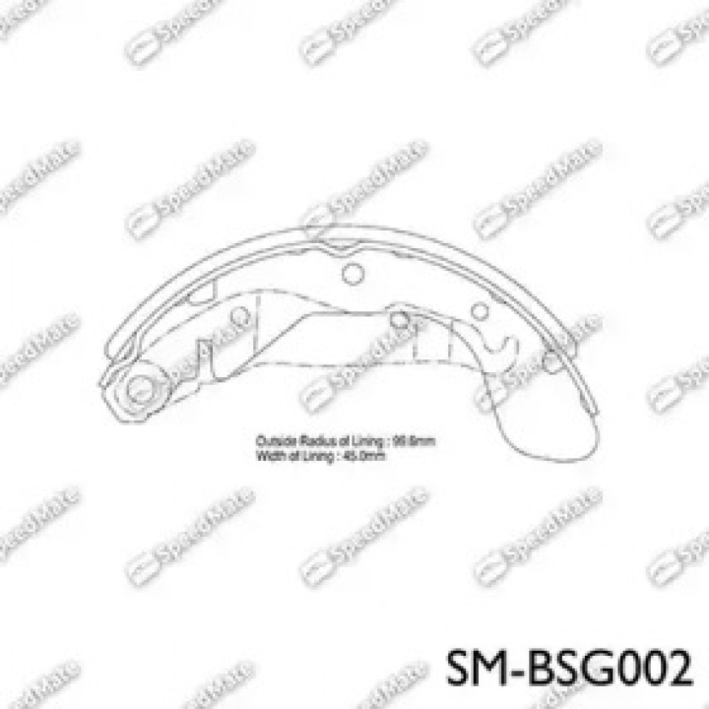 Колодки гальмівні барабанні DAEWOO NEXIA, CIELO, LANOS, ESPERO (вир-во SPEEDMATE, Korea)