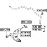 Тяга стабілізатора MAZDA 323, 626 91- перед. міст зліва (Пр-во FEBEST)  Тяга стабілізатора MAZDA 323, 626 91- перед. міст зліва (Пр-во FEBEST)