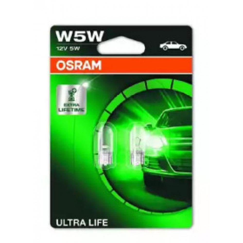 Лампа накалу W5W 12V 5W W2,1x9,5d Ultra Life (blister 2шт) (вир-во OSRAM)