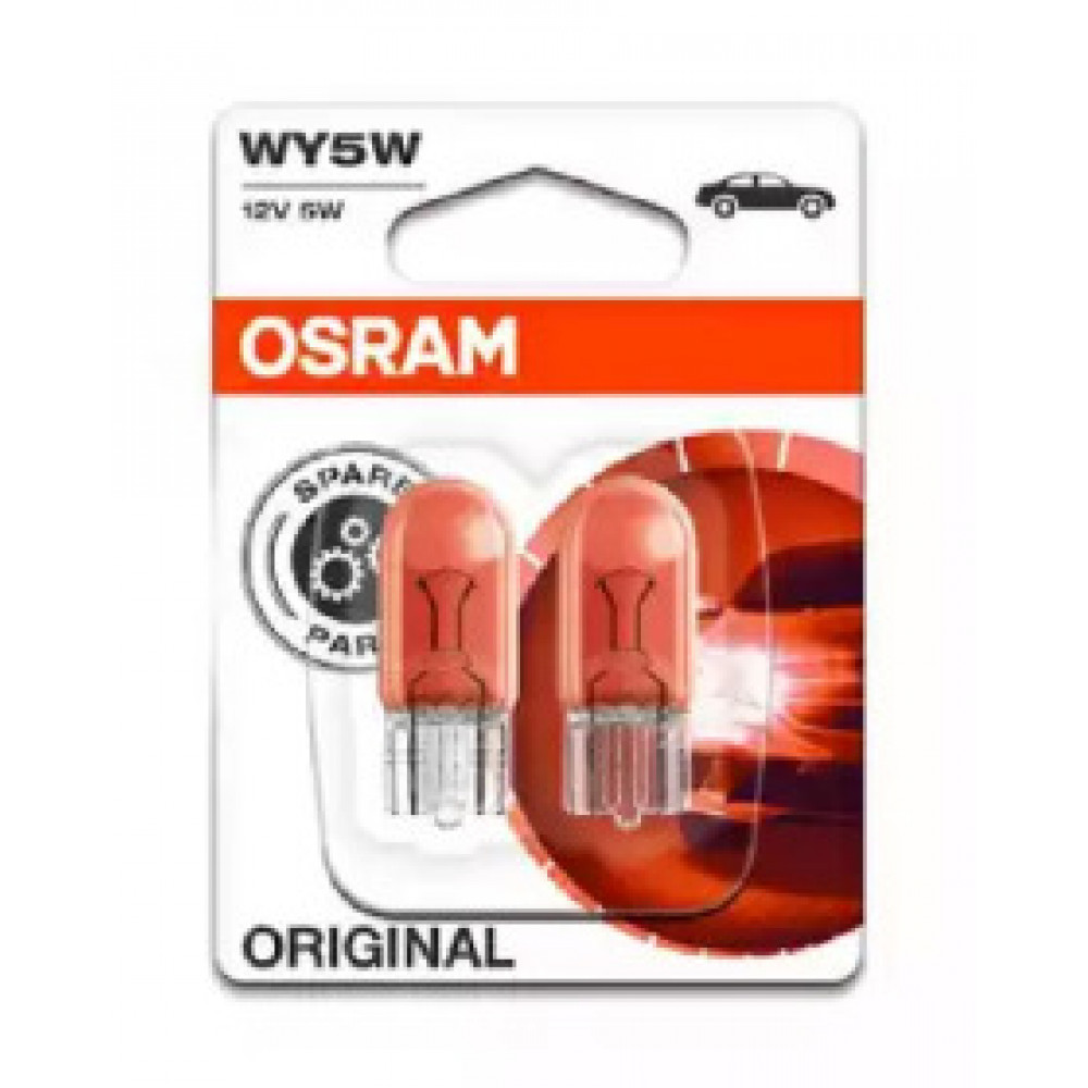 Лампа допоміжн. освітлення WY5W 12V 5W W2,1x9,5d (2 шт) blister (вир-во OSRAM)