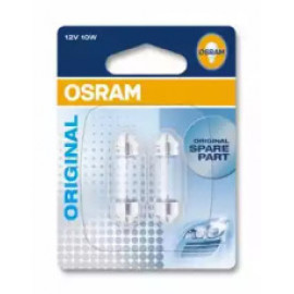 Лампа Софітні вспомогат. освітлення C10W 12V 10W SV8.5-8 (2 шт) blister  (вир-во OSRAM)  Лампа Софітні вспомогат. освітлення C10W 12V 10W SV8.5-8 (2 шт) blister  (вир-во OSRAM)