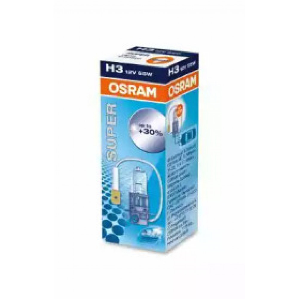 Лампа фарная H3 12V 55W PК22s Super (+30%) (пр-во OSRAM)