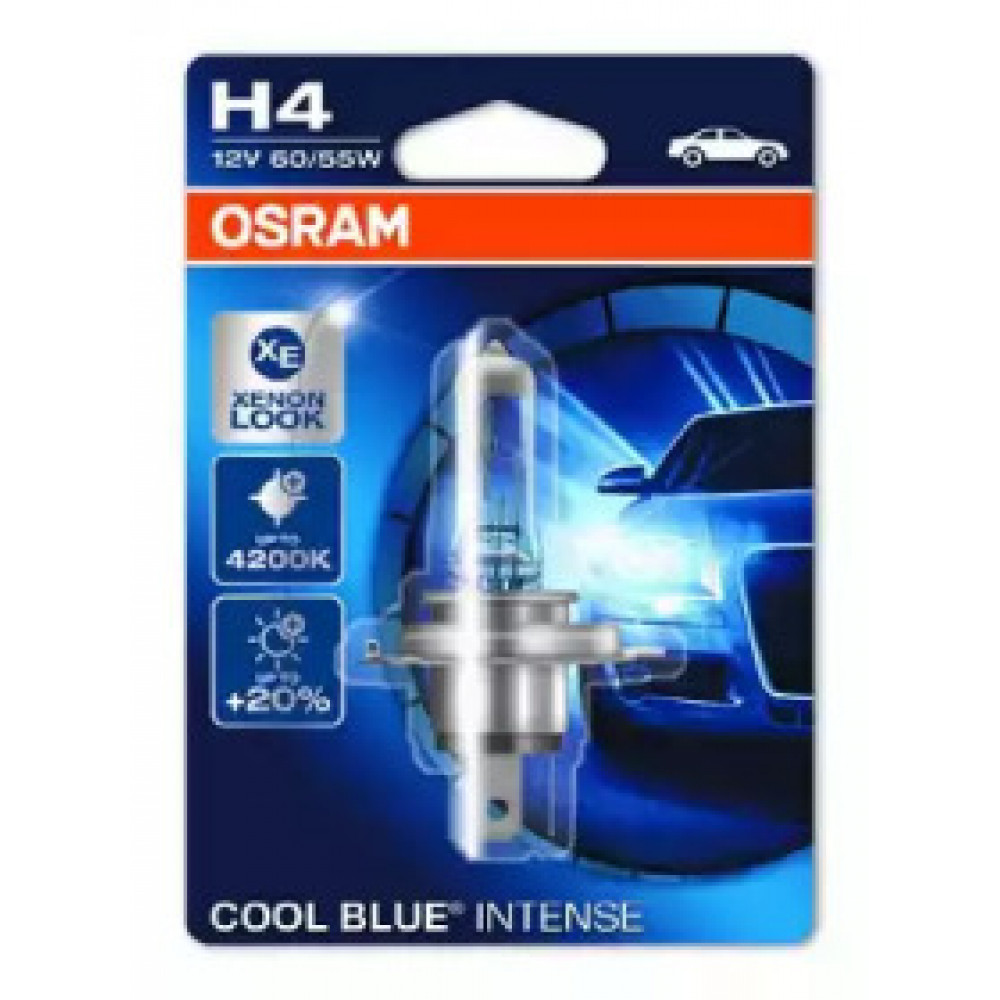 Лампа фарная H4 12V 60/55W P43t Cool Blue  Intense (1 шт) blister (пр-во OSRAM)