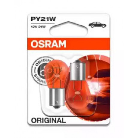 Лампа допоміжн. освітлення Рy21w 12v 21w Ваu15s (2 шт) blister (вир-во OSRAM)