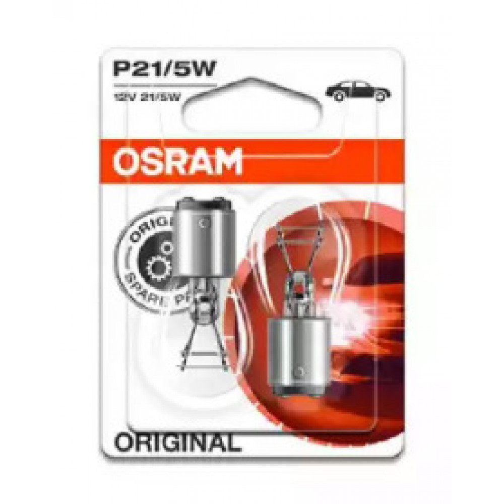 Лампа вспомогат. освещения P21/5W 12V 21/5W BAY15d (2шт.) blister (пр-во OSRAM)