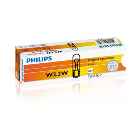 Лампа накаливания W2,3W 12V 2,3W W2X4,6d (пр-во Philips)