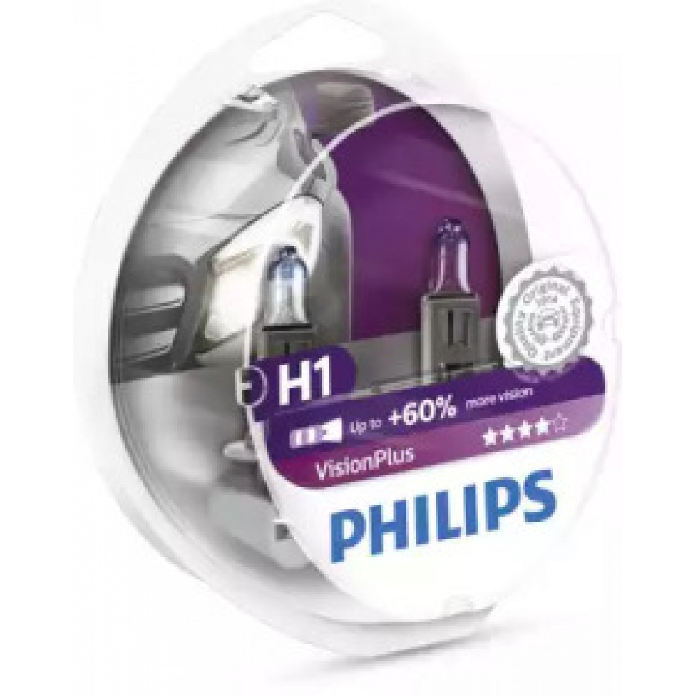 Лампа накаливания H1VisionPlus12V 55W P14,5s (пр-во Philips)