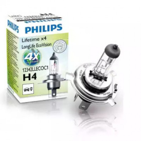 Лампа накаливания H4 12V 60/55W  P43t-38 LongerLife Ecovision (пр-во Philips)