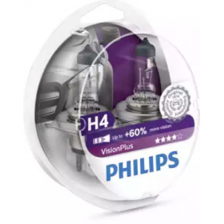 Лампа розжарювання H4visionplus12v 60/55w P43t-38(вир-во Philips)