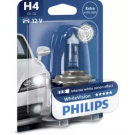 Лампа накалу H4 WhiteVision 12V, 60/55W, P43t-38, (+60) (4300K)  1шт. blister (вир-во Philips)  Лампа накалу H4 WhiteVision 12V, 60/55W, P43t-38, (+60) (4300K)  1шт. blister (вир-во Philips)