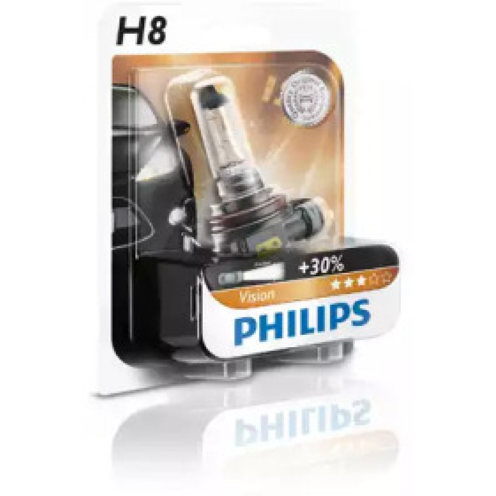 Лампа накаливания H8 12V 35W PGJ19-1  1шт blister (пр-во Philips)