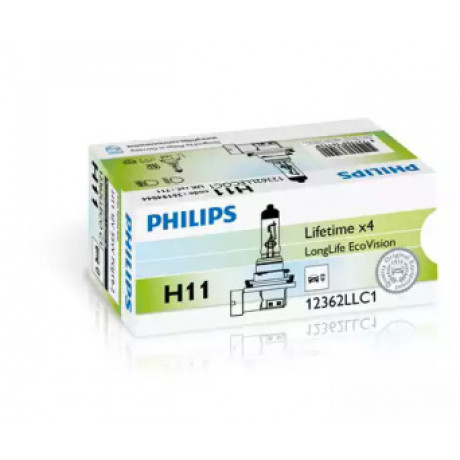 Лампа накаливания H11 12V 55w PGJ19-2 H LongerLife Ecovision (пр-во Philips)