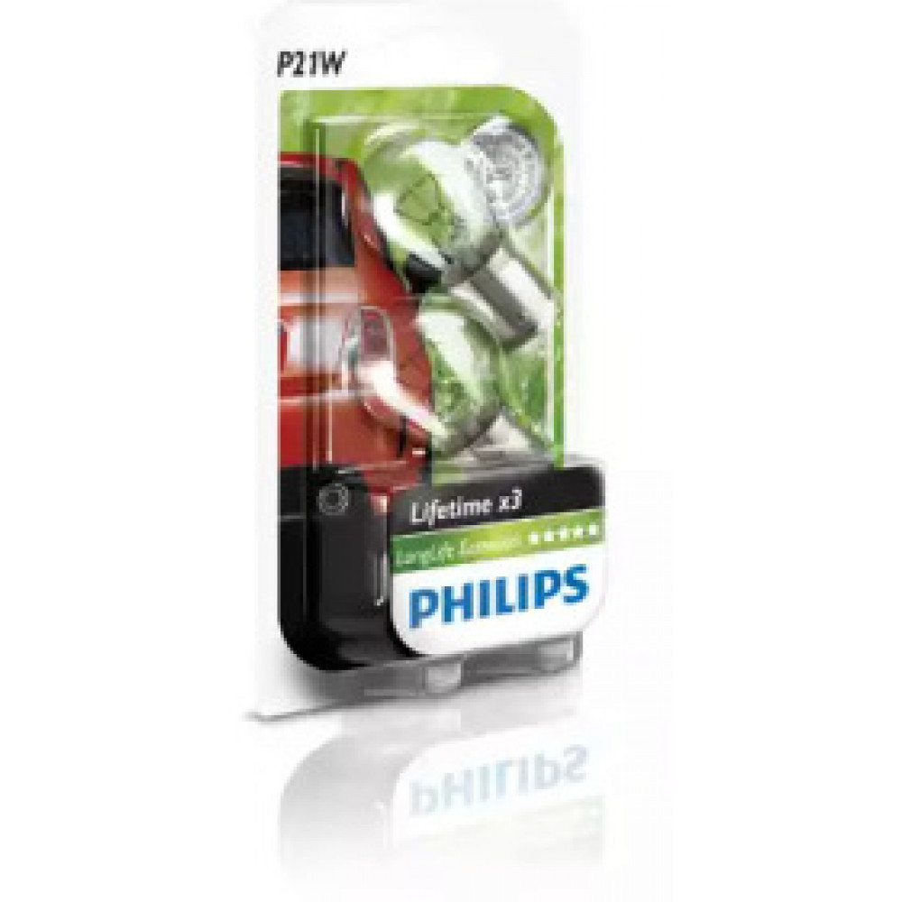 Лампа накаливания P21W 12V 21W BA15s LongerLife EcoVision 2шт blister (пр-во Philips)
