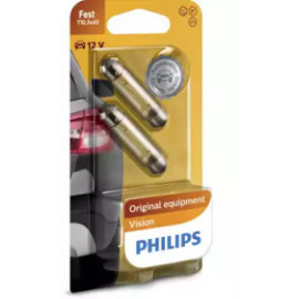 Лампа накалу T10,5X43 12V 10W SV 8,5 Festoon 2шт blister (вир-во Philips)  Лампа накалу T10,5X43 12V 10W SV 8,5 Festoon 2шт blister (вир-во Philips)