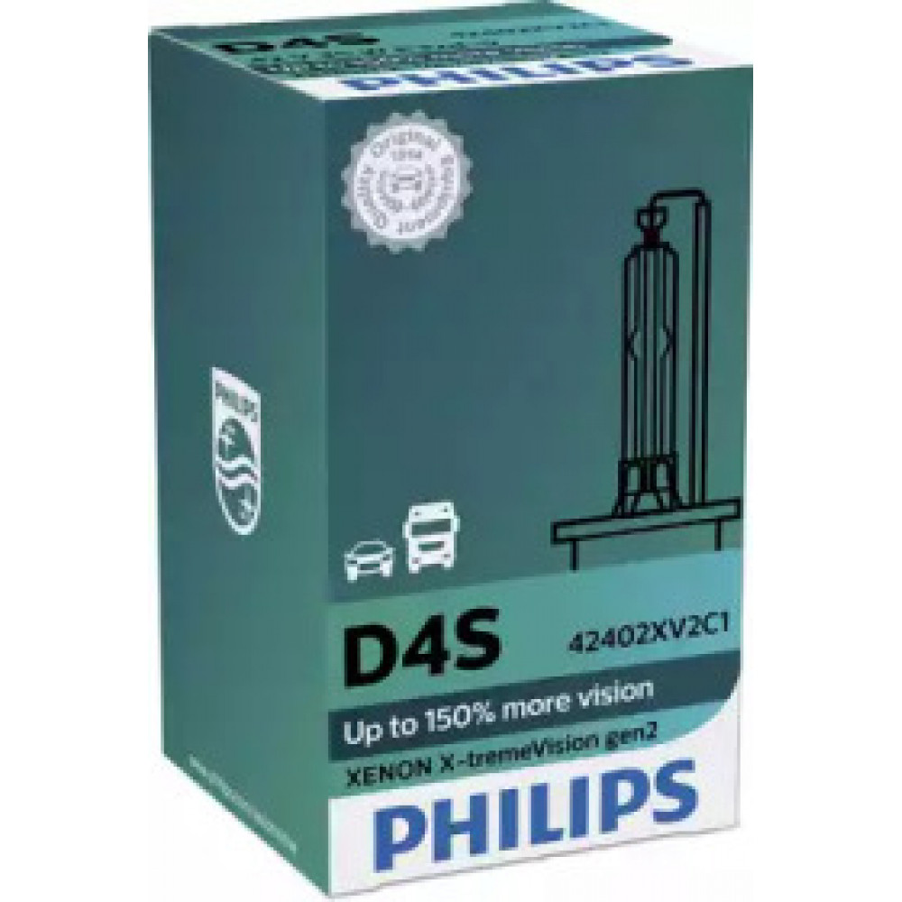 Лампа ксеноновая D4S 35Вт X-tremeVision gen2 +150 more vision 4800К (пр-во Philips)