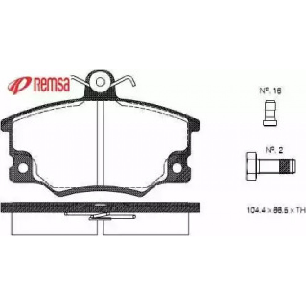 Колодка торм. диск. FIAT TEMPRA 1.4,1.6 90-97 передн. (пр-во REMSA)