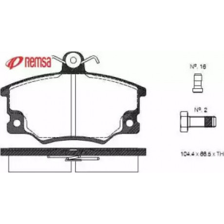 Колодка торм. диск. FIAT TEMPRA 1.4,1.6 90-97 передн. (пр-во REMSA)