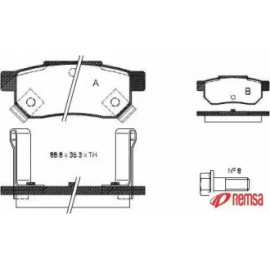 Колодка торм. диск. HONDA ACCORD, CIVIC задн. (пр-во REMSA)