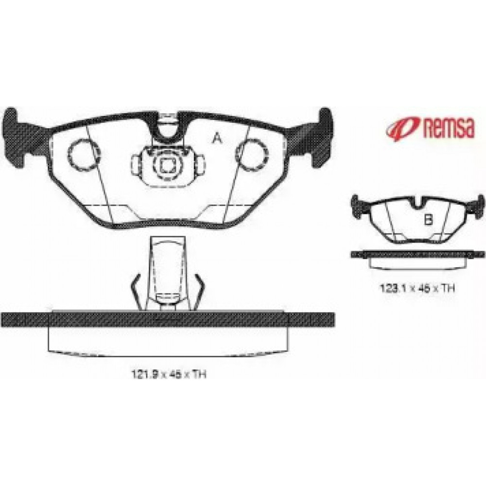 Колодка торм. диск. BMW 5 (E39) задн. (пр-во REMSA)