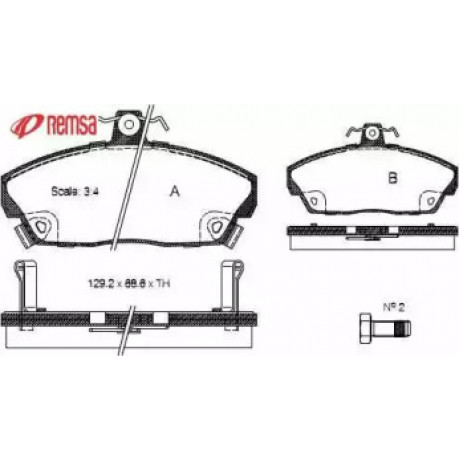 Колодка торм. диск. HONDA CIVIC передн. (пр-во REMSA)