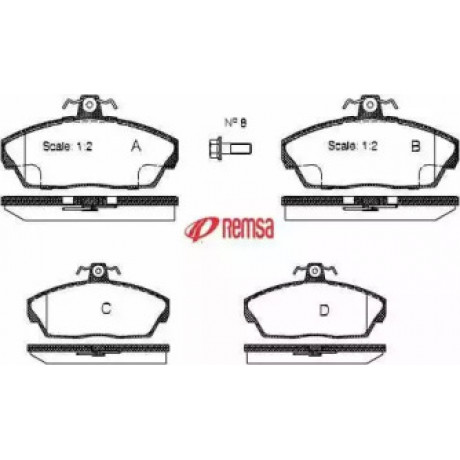 Колодка торм. диск. LAND ROVER FREELANDER 1.8I16V, 2.0DI 98- передн. (пр-во REMSA)