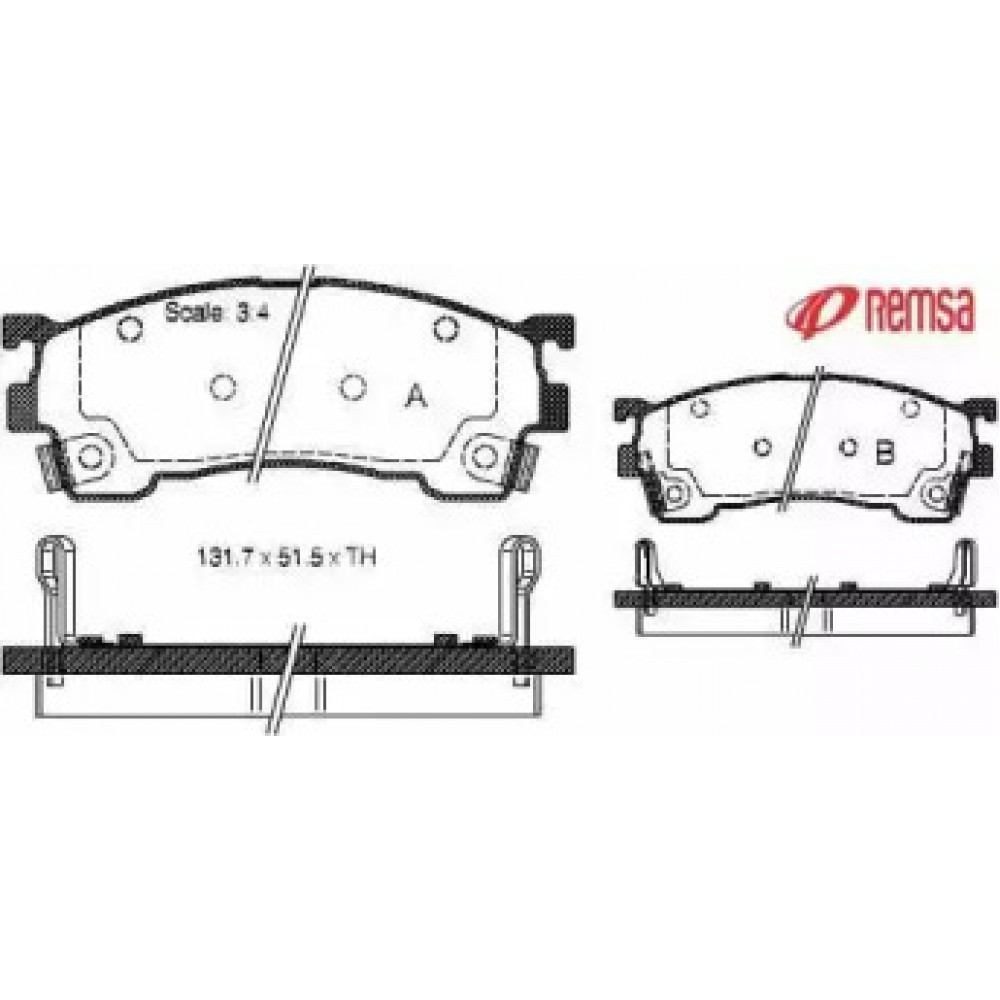 Колодка торм. диск. MAZDA 626 передн. (пр-во REMSA)