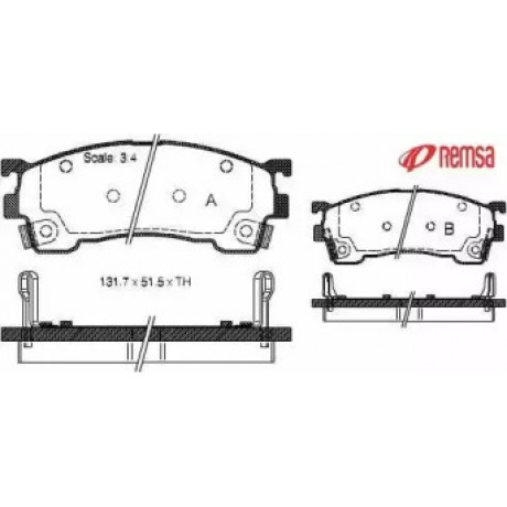 Колодка торм. диск. MAZDA 626 передн. (пр-во REMSA)