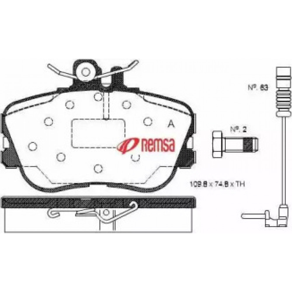 Колодка торм. диск. MB C-CLASS (W202) передн. (пр-во REMSA)