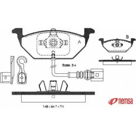 Колодка торм. диск. AUDI A3, SEAT, SKODA,VW передн. (пр-во REMSA)